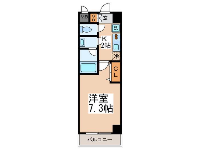 REVEUR SHINAGAWA-リヴェール品川(1K/4階)の間取り写真
