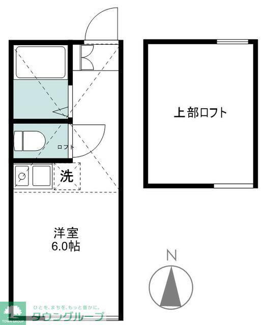 ユナイト上末吉トスカーナの杜(ワンルーム/1階)の間取り写真