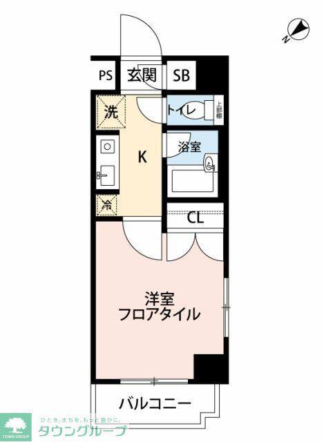 マイナビSTAYミライエ世田谷用賀(1K/7階)の間取り写真