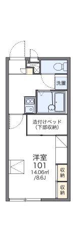 レオパレスさくら(1K/1階)の間取り写真