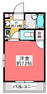 レスコート蕨(1K/2階)の間取り写真