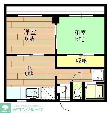 第3マルセンビル(2DK/2階)の間取り写真
