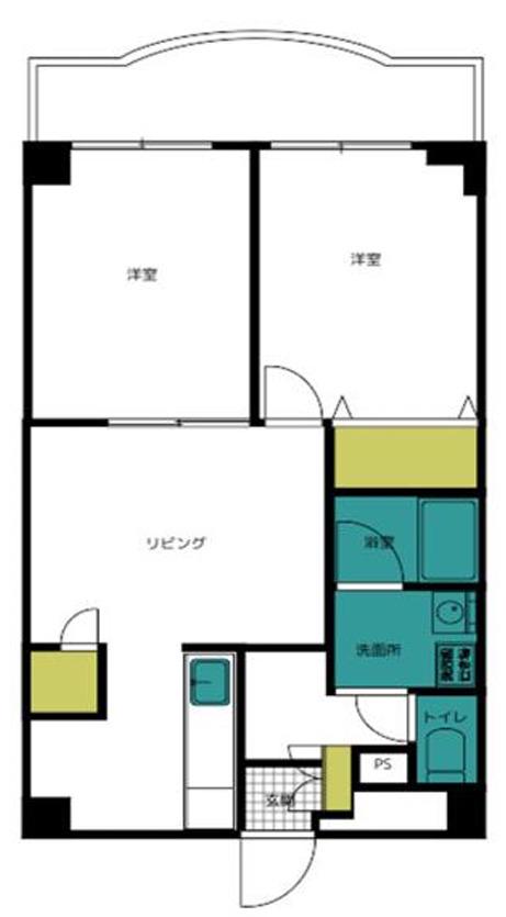 くすのきハイツ(2LDK/3階)の間取り写真