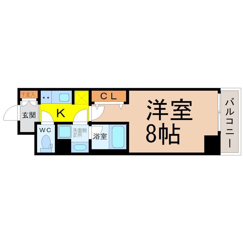 ブランシエスタ金山(1K/13階)の間取り写真
