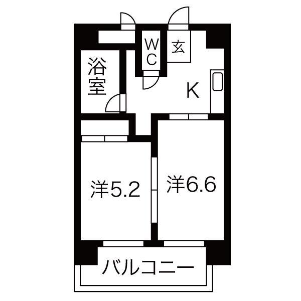 グラン ルミエール(2K/8階)の間取り写真