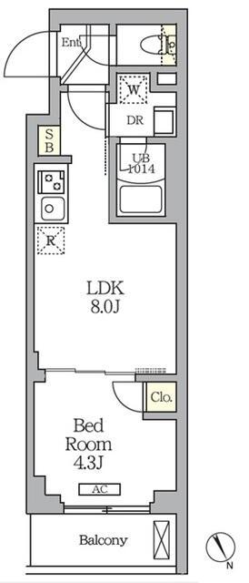 クラリティア馬込(1LDK/2階)の間取り写真