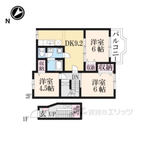 サンセールⅢ(3DK/2階)の間取り写真