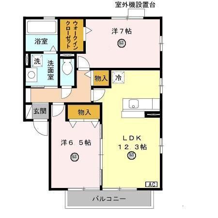 メゾンプレミールC(2LDK/2階)の間取り写真