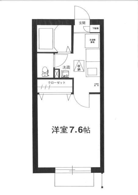 ビレックス(1K/1階)の間取り写真