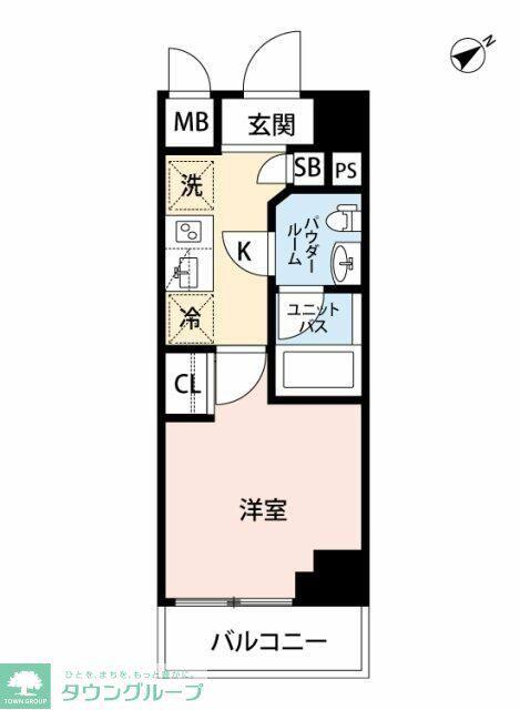 マイナビSTAY新綱島(1K/4階)の間取り写真