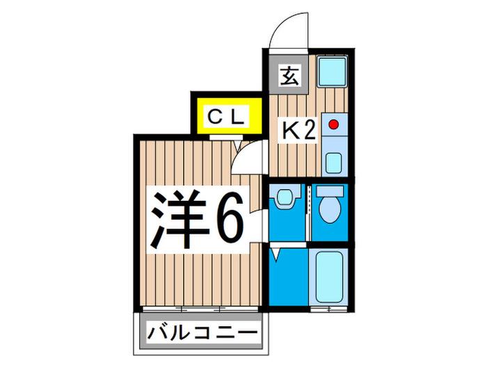 グランパスコート(1K/1階)の間取り写真