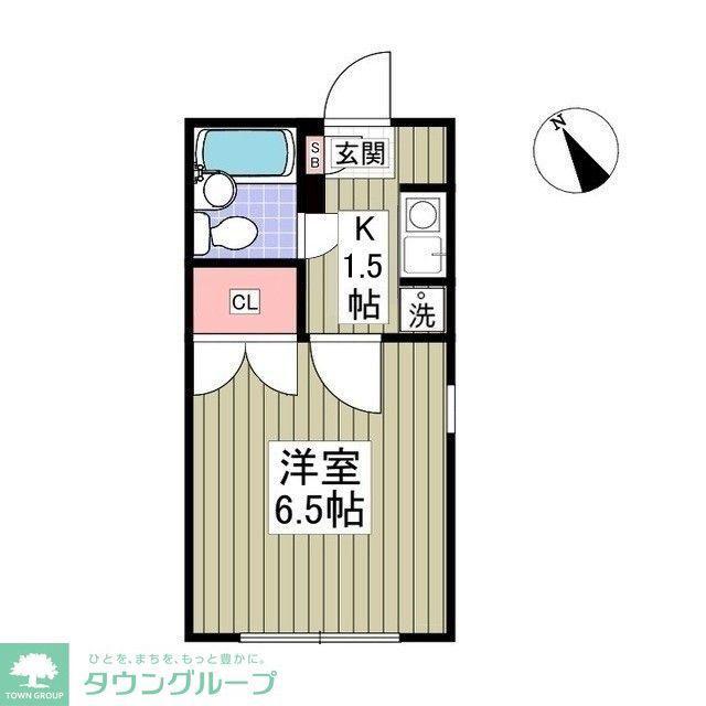 ヤングヒルズ越谷II(1K/1階)の間取り写真