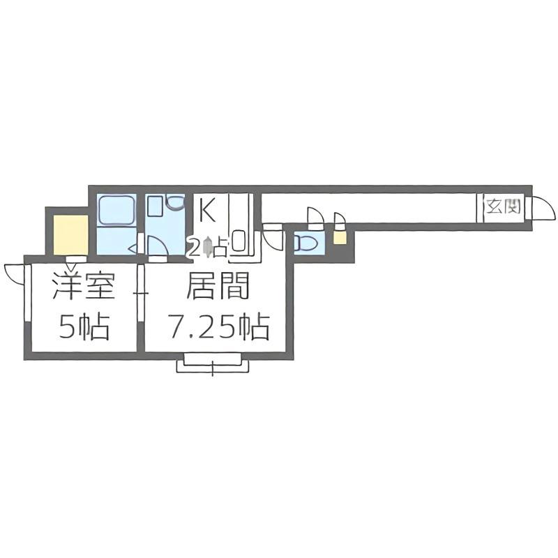 クレアンジュ平和通(1LDK/2階)の間取り写真