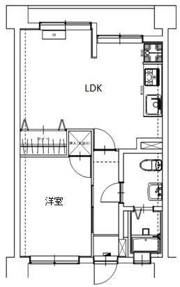 メゾン太陽(1LDK/6階)の間取り写真