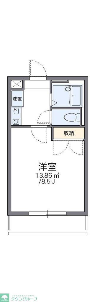 レオパレスサワ(1K/2階)の間取り写真