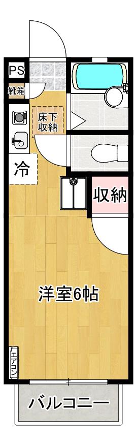 第1レクコーポ舞浜A(1K/1階)の間取り写真