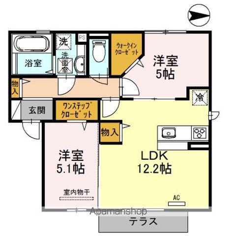 エスポワール(2LDK/1階)の間取り写真