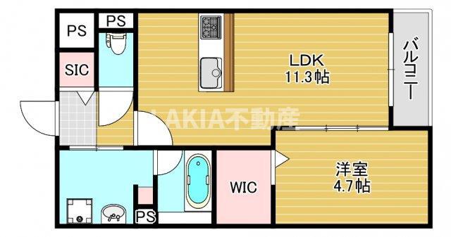 ビオトープ味原町(1LDK/3階)の間取り写真