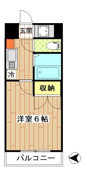 サンモリッツ蓮根(1K/3階)の間取り写真
