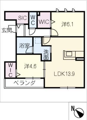 ブランノート城屋敷(2LDK/2階)の間取り写真