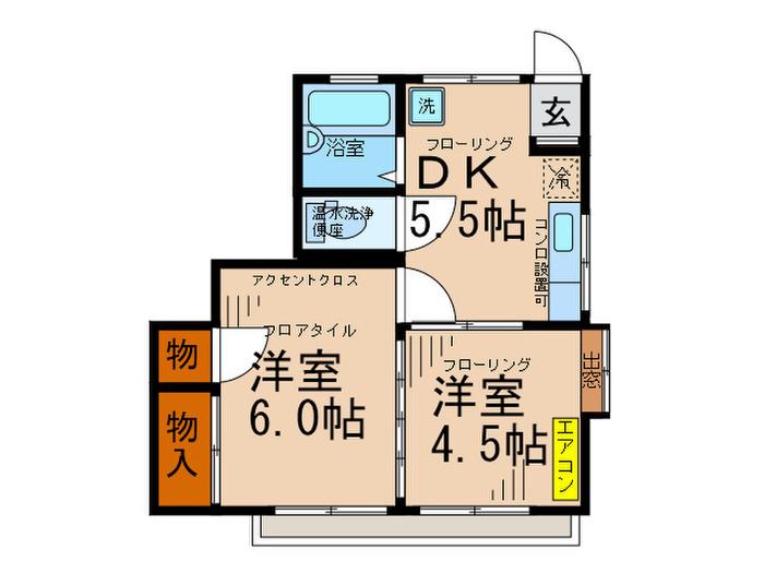 幸ハウス(2DK/1階)の間取り写真