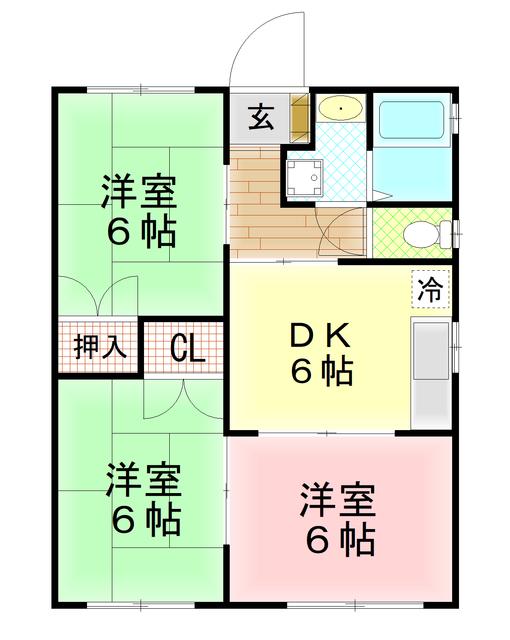 ベスト21(3DK/2階)の間取り写真