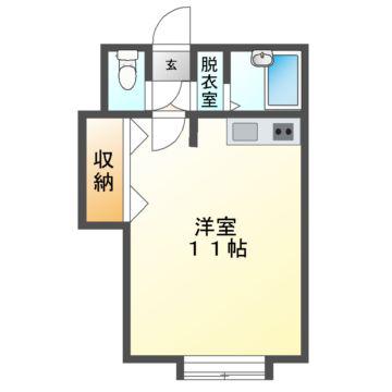 ＪＲ室蘭本線 鷲別駅 徒歩20分 2階建 築22年(ワンルーム/1階)の間取り写真