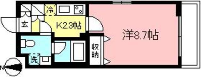 エフグランド(1K/2階)の間取り写真