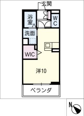 クレールエスパシオ(ワンルーム/2階)の間取り写真