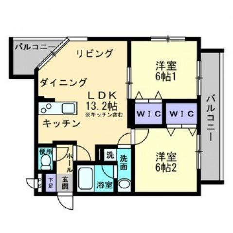 ピアグロリア森下町(2LDK/2階)の間取り写真
