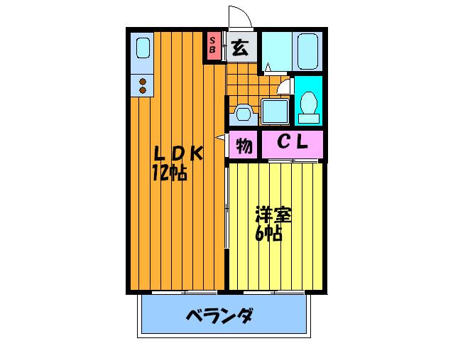 サンハイツ(1LDK/2階)の間取り写真