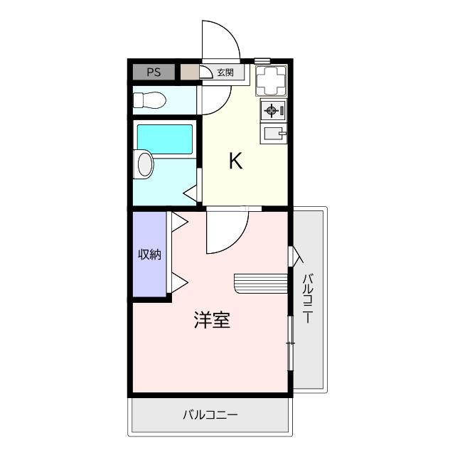 リバティハイツV(1K/3階)の間取り写真