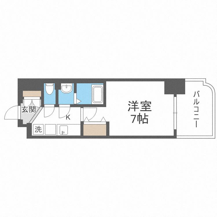 LUXE西長堀(1K/15階)の間取り写真