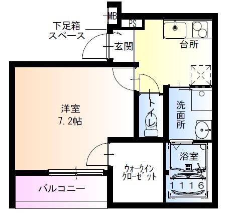 フジパレス上新庄西(1K/1階)の間取り写真