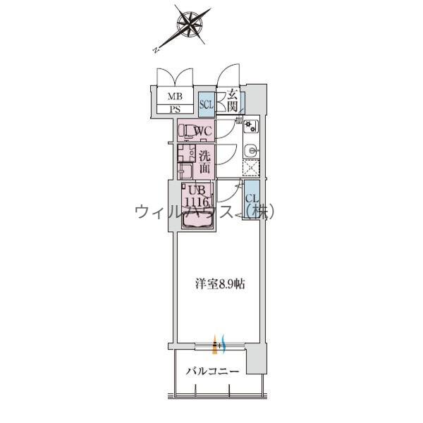 スプランディッド堺東3(1K/7階)の間取り写真