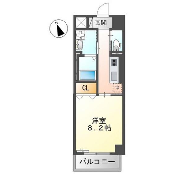 ECLOUD(1K/5階)の間取り写真