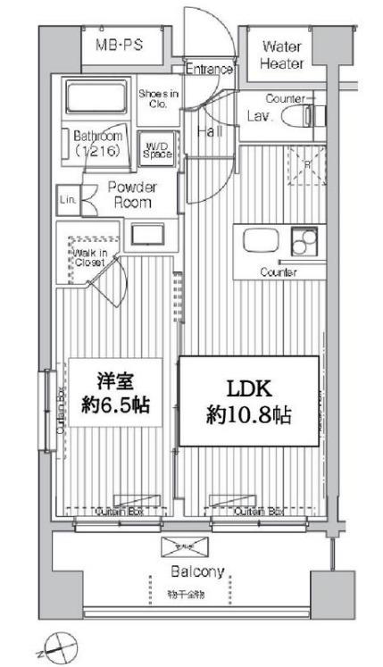 グランハイツ白金(1LDK/3階)の間取り写真