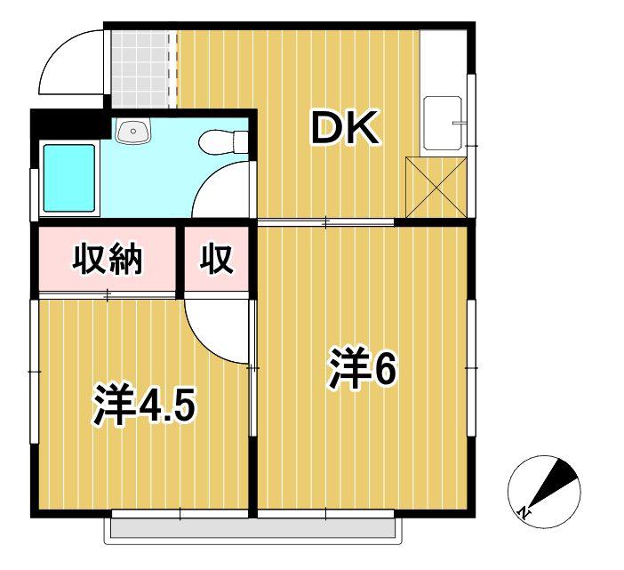 パークシティ会瀬(2DK/3階)の間取り写真