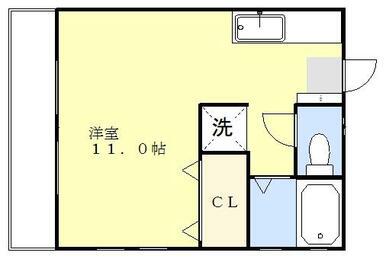 ＪＲ東海道本線 焼津駅 徒歩21分 3階建 築30年(ワンルーム/3階)の間取り写真
