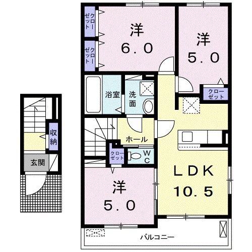 TT LIEN(3LDK/2階)の間取り写真