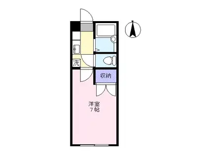 コーポラス清水A(1K/2階)の間取り写真