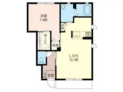 シャロン港南台(1LDK/1階)の間取り写真