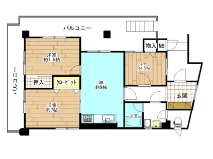 ラ・ビスタ(3DK/4階)の間取り写真