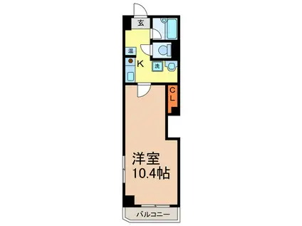 レジデンスカープ小山(1K/2階)の間取り写真