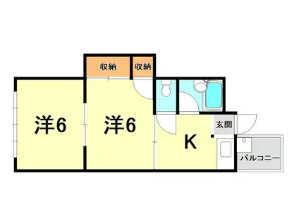 マンションまさ(2K/5階)の間取り写真