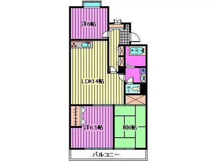 佐伯レジデンス(3LDK/3階)の間取り写真