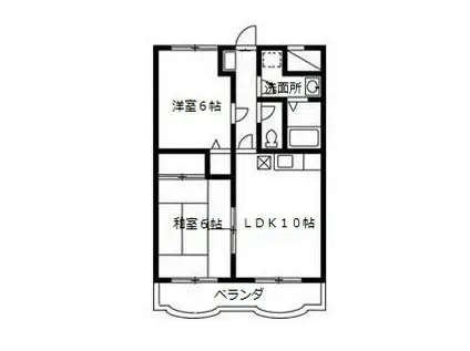 ドリームマンション(2LDK/2階)の間取り写真