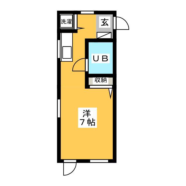篠木ハウス(ワンルーム/1階)の間取り写真