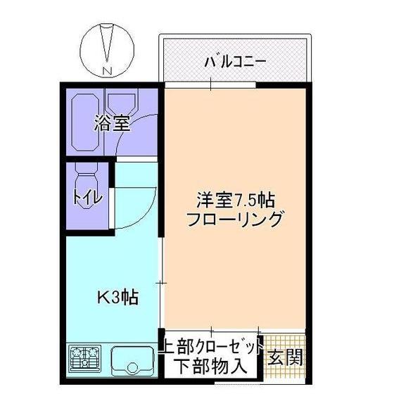 根木ハイツIII(1K/1階)の間取り写真