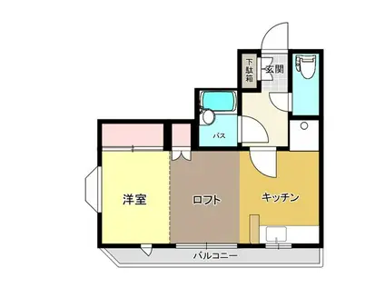 東仙台第2レジデンス(ワンルーム/2階)の間取り写真